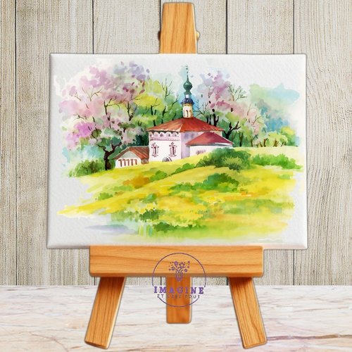 Tableau mural - sublimation -  impression infusible ink - toile - canvas - paysage printanier - réf 5a2e4da