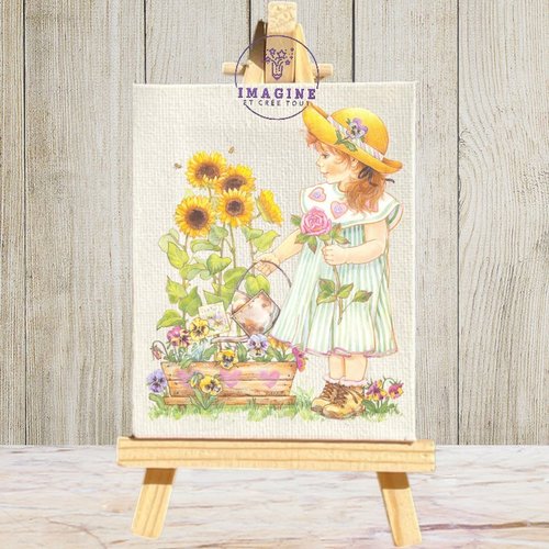 Tableau mural - sublimation -  impression infusible ink - toile - canvas - fillette - day - morning - jour - tournesol - fleurs