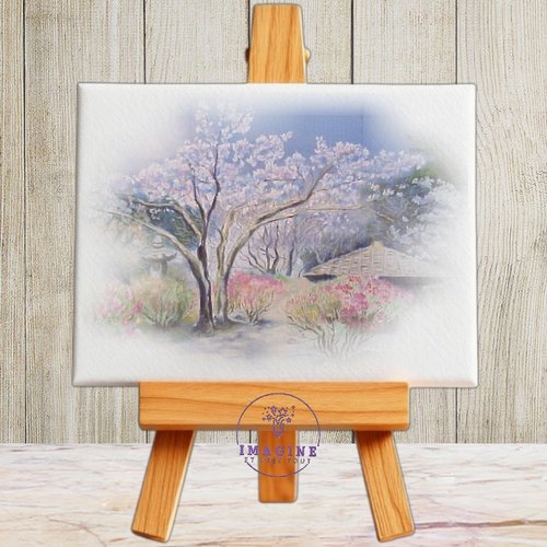 Tableau mural - sublimation -  impression infusible ink - toile - canvas - japanese - garden - drawing - landscape