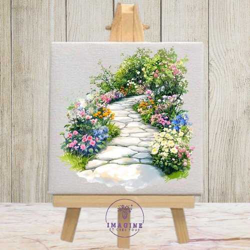 Tableau mural - sublimation -  impression infusible ink - toile - canvas - stone - pathway - rocailles - pierres - pavés