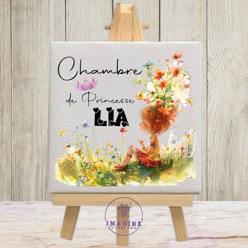 Tableau mural - sublimation -  impression infusible ink - toile - canvas - little girl - flower - crown - tiaré - couronne