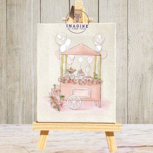 Tableau mural - sublimation -  impression infusible ink - toile - canvas - wedding - full moon - mother - gâteaux - ballons