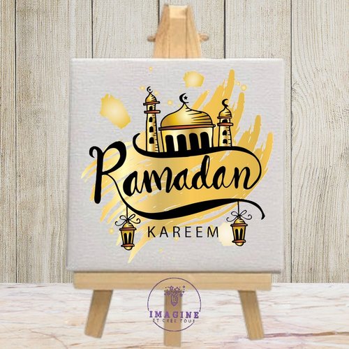 Tableau mural - sublimation -  impression infusible ink - toile - canvas - ramadan - kareem - text - mosque