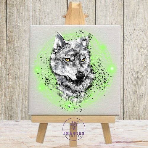 Tableau mural - sublimation -  impression infusible ink - toile - canvas - drawn black and white - green lightning - light