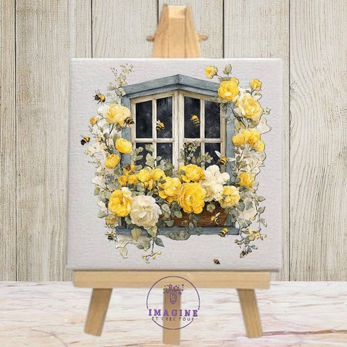 Tableau mural - sublimation -  impression infusible ink - watercolor   - flowers