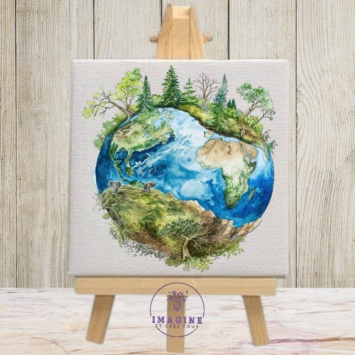 Tableau mural - sublimation -  impression infusible ink - global - environment - watercolor