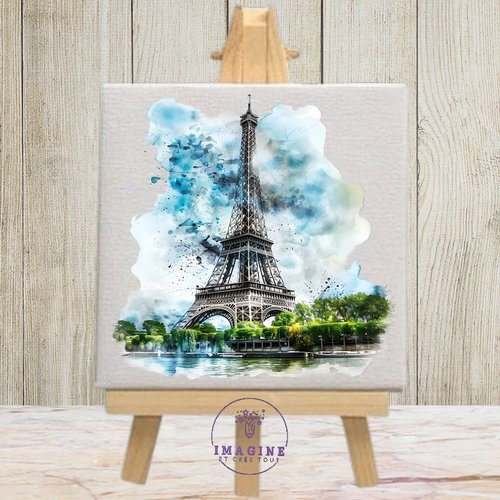 Tableau mural - sublimation -  impression infusible ink - toile - canvas - cozy - door - flowers - watercolor