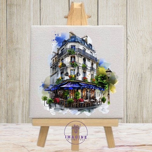 Tableau mural - sublimation -  impression infusible ink - watercolor10 - vintage - paris - tour eiffel
