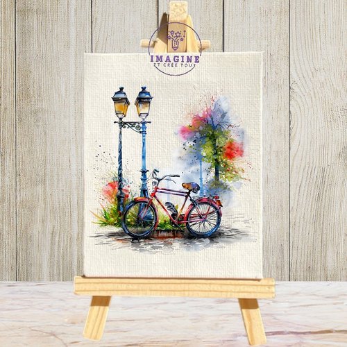 Tableau mural - sublimation -  impression infusible ink - toile - canvas - watercolor14 - vintage - paris - tour eiffel