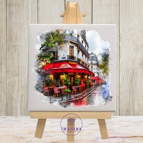 Tableau mural - sublimation -  impression infusible ink - watercolor11 - vintage - paris - tour eiffel