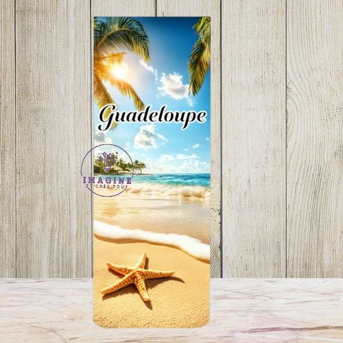 Marque page aimanté - sublimation -  impression infusible ink - guadeloupe - plage - tropique - étoile de mer