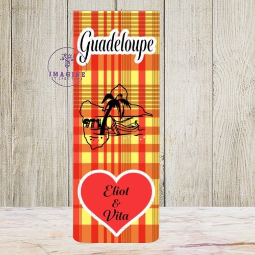 Marque page aimanté - sublimation -  impression infusible ink - guadeloupe - coeur - madras - personnalisable