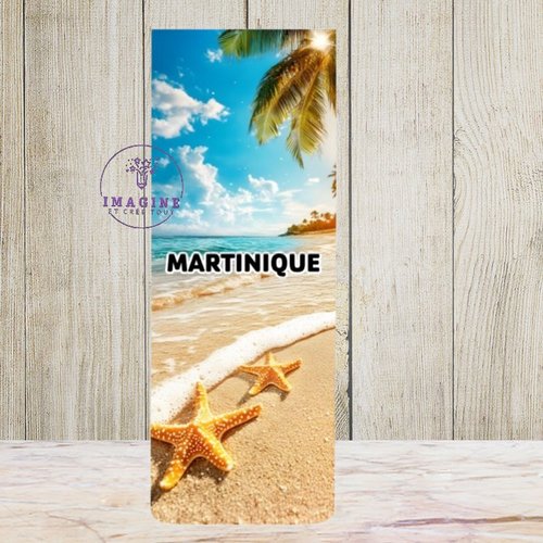 Marque page aimanté - sublimation -  impression infusible ink - martinique - plage - étoile de mer - personnalisable
