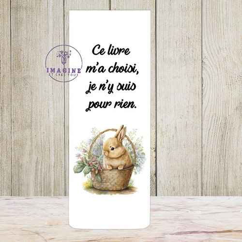 Marque page aimanté - sublimation -  impression infusible ink - bunny 2 - pâques - œuf - panier