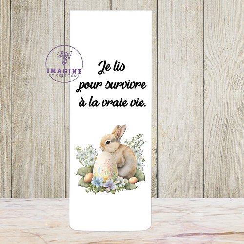 Marque page aimanté - sublimation -  impression infusible ink - bunny 3 - lapin - pâques - chocolat