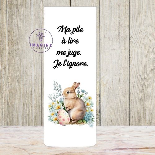 Marque page aimanté - sublimation -  impression infusible ink - bunny 4 - pâques - chocolat - œuf - fleurs