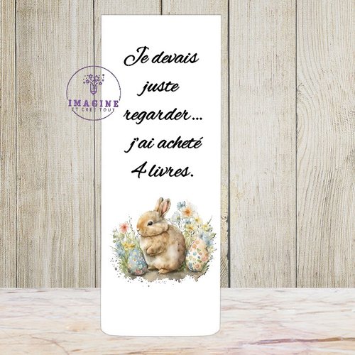 Marque page aimanté - sublimation -  impression infusible ink - bunny 5 - chocolat - œuf - pâques - personnalisable