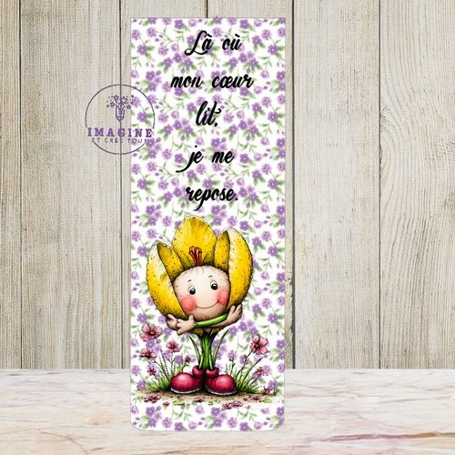 Marque page aimanté - sublimation -  impression infusible ink -  kawaii funny - flower  1 109  - liberty