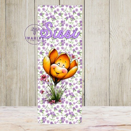 Marque page aimanté - sublimation -  impression infusible ink -  kawaii funny - flower 1 111  - liberty