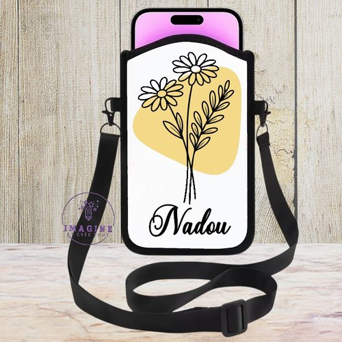 Housse sacoche téléphone portable - sublimation - impression infusible ink - bohoflowersvg07 - floral