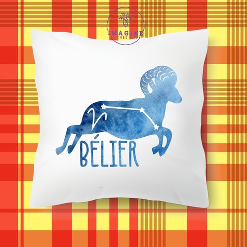 Taie personnalisée - lit - sommeil - sublimation - impression infusible ink - signe du bélier - astrologie - galaxie - horoscope