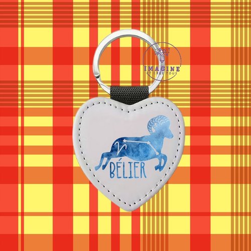 Porte clé - sublimation - impression infusible ink - horoscope - astrologie - constellations - signe du bélier - galaxies