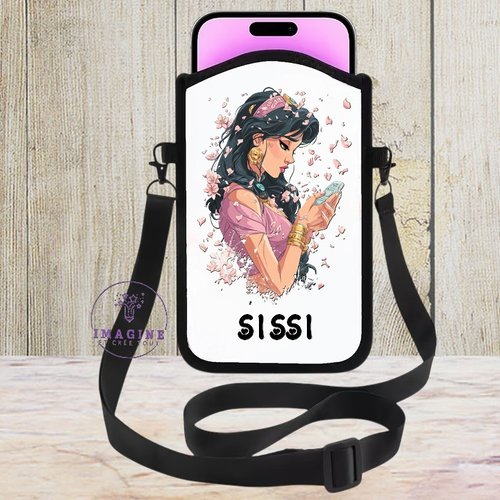 Housse sacoche téléphone portable - sublimation - impression infusible ink - retro - anime jasmine - petal rain - cartoon