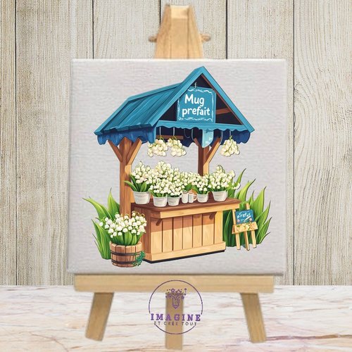 Tableau mural - sublimation -  impression infusible ink - toile - canvas - floral - muguets - 1er mai - porte bonheur