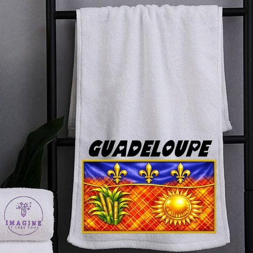Petite serviette personnalisée pour le visage - sublimation - infusible ink - impression - drapeau de la guadeloupe