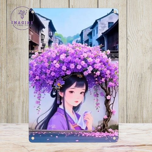 Tableau mural - sublimation - impression infusible ink - plaque aluminium - tête fleurie - illustration