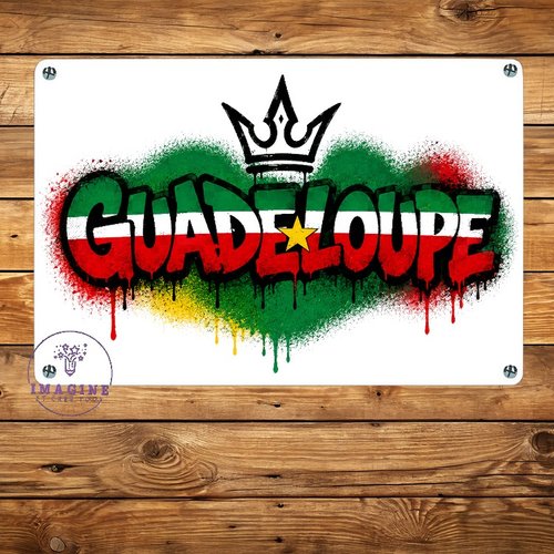 Tableau mural - sublimation -  impression infusible ink - plaque aluminium - guadeoupe - 971 - drapeau national