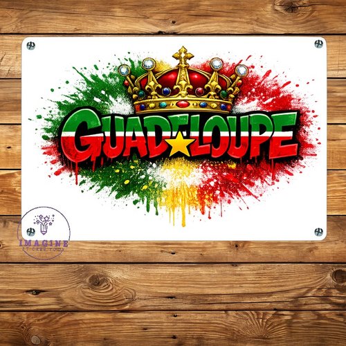 Tableau mural - sublimation -  impression infusible ink - plaque aluminium - guadeloupe - 971 - drapeau national - collector