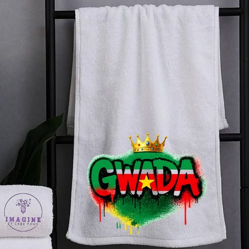Petite serviette personnalisée pour le visage - sublimation - infusible ink - impression - 971 - drapeau national - collector
