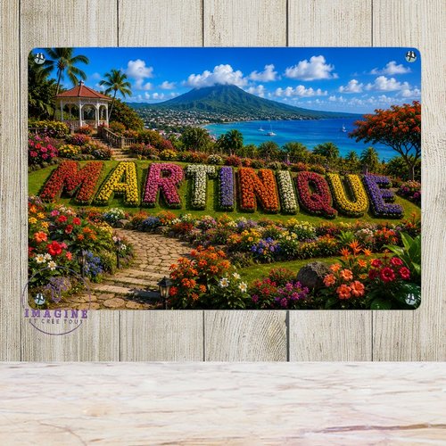 Tableau mural - sublimation -  impression infusible ink - plaque aluminium - martinique - 972 - or- collector