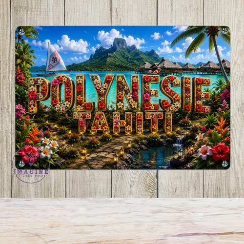Tableau mural - sublimation -  impression infusible ink - plaque aluminium - polynésie/tahiti - collector