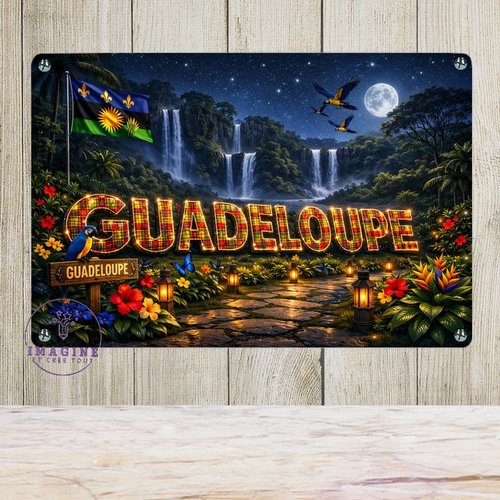 Tableau mural - sublimation -  impression infusible ink - plaque aluminium - guadeloupe - 971 - madras - nuit étoilée - collector