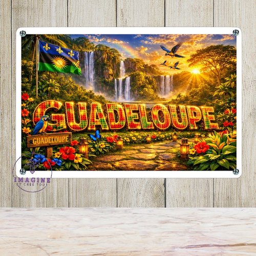 Tableau mural - sublimation -  impression infusible ink - plaque aluminium - guadeloupe - 971 - madras - levé du soleil - collector