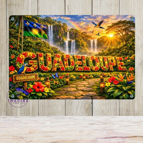 Tableau mural - sublimation -  impression infusible ink - plaque aluminium - guadeloupe - 971 - madras - levé du soleil - collector