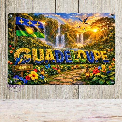 Tableau mural - sublimation -  impression infusible ink - plaque aluminium - guadeloupe - 971 - madras - levé du soleil - collector