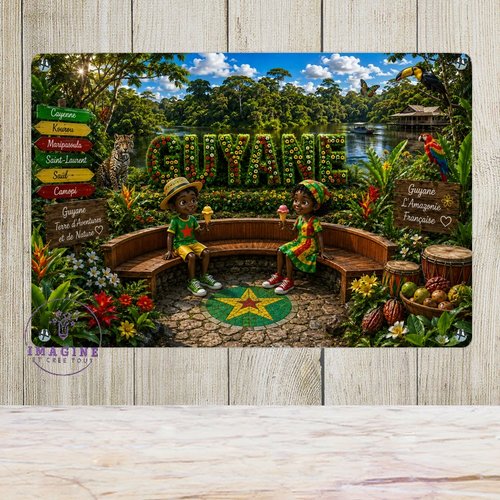 Tableau mural - sublimation -  impression infusible ink - plaque aluminium - haies fleuries - guyane