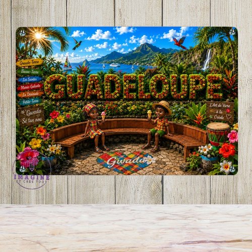 Tableau mural - sublimation -  impression infusible ink - plaque aluminium - guadeloupe haies fleuries