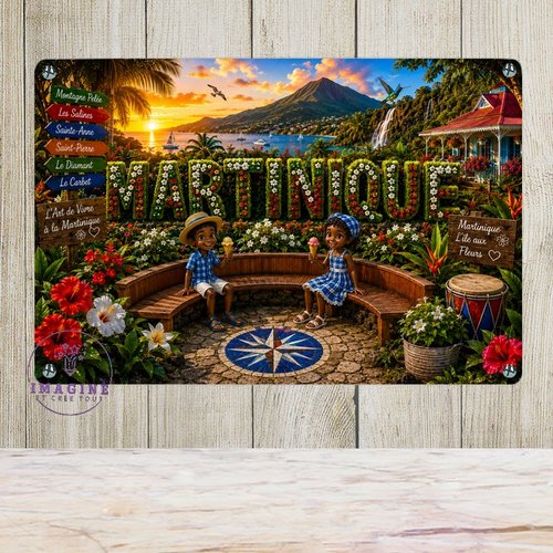 Tableau mural - sublimation -  impression infusible ink - plaque aluminium - martinique haies fleuries