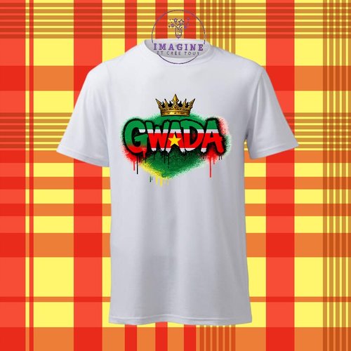 T-shirt personnalisé pour homme - ras du cou - sublimation - impression infusible ink - gwada - multicolor - guadeloupe - 971
