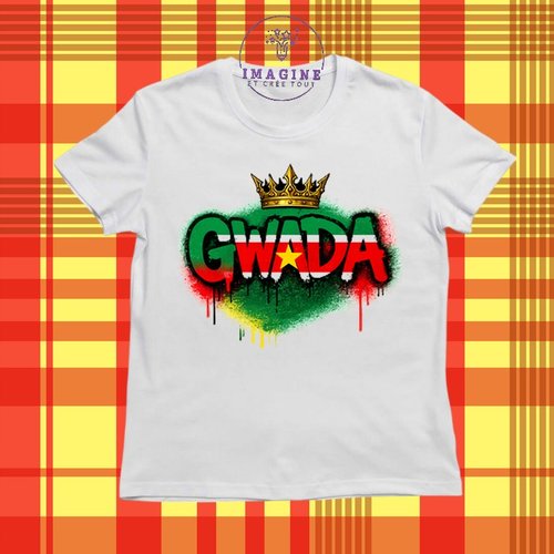 T-shirt personnalisé pour jeunes - col rond - sublimation - gwada - multicolor - guadeloupe - 971