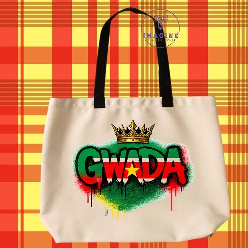 Tote bag taille l - sublimation - impression infusible ink - gwada - multicolor - guadeloupe - 971