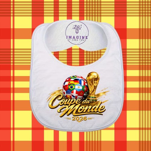 Bavoir - sublimation - impression infusible ink - coupe du monde - foot - 2026