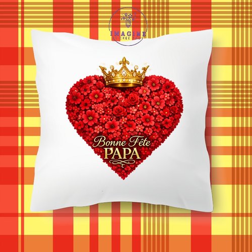 Taie personnalisée - lit - sommeil - sublimation - impression infusible ink - bonne fête papa - father's day - cœur