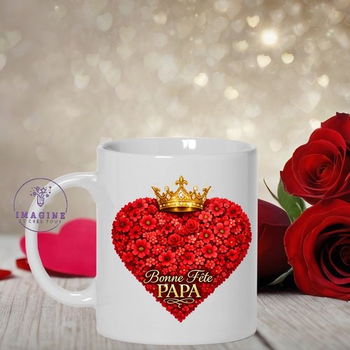 Mug - tasse - sublimation - impression infusible ink - bonne fête papa - father' - coeurs day