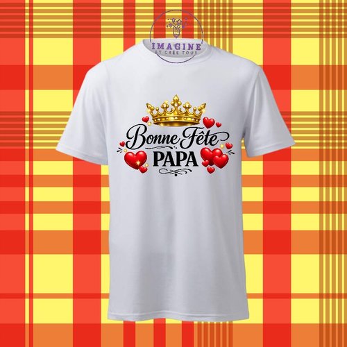 T-shirt personnalisé pour homme - ras du cou - sublimation - impression infusible ink - bonne fête papa - father's day