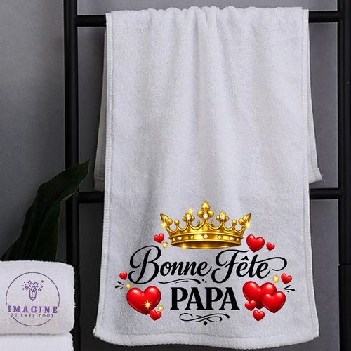 Petite serviette personnalisée pour le visage - sublimation - infusible ink - impression - bonne fête papa - father's day - cœur